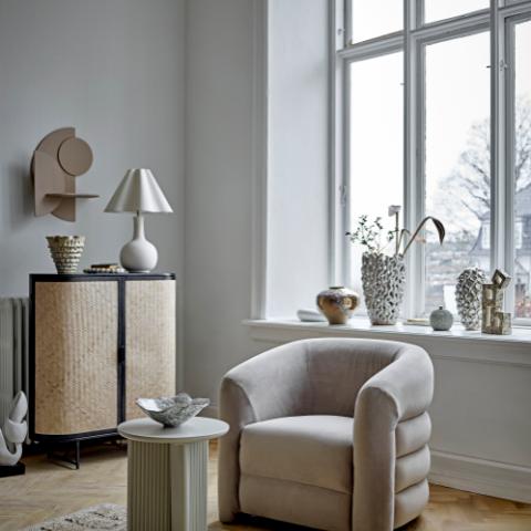 Edith Table d'appoint, Blanc, Bois de sapin