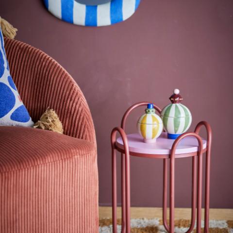 Whimsica Table d'appoint, Rouge, Métal