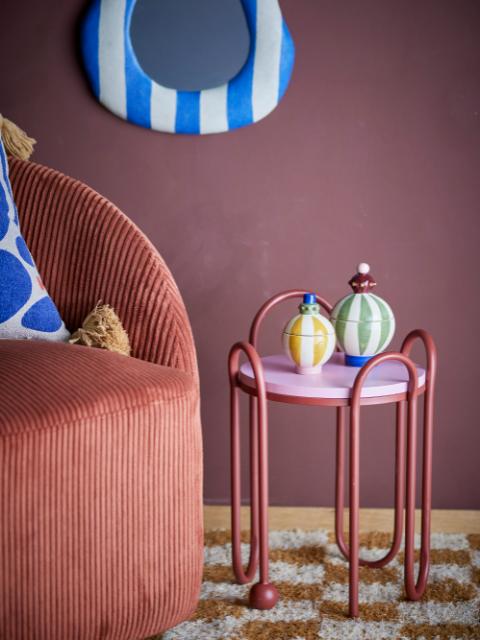 Whimsica Side Table, Red, Metal