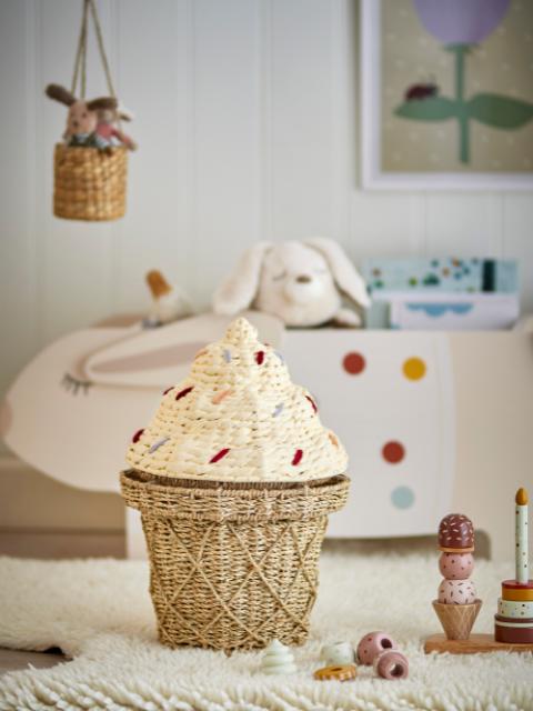 Cillie Basket w/Lid, Nature, Seagrass