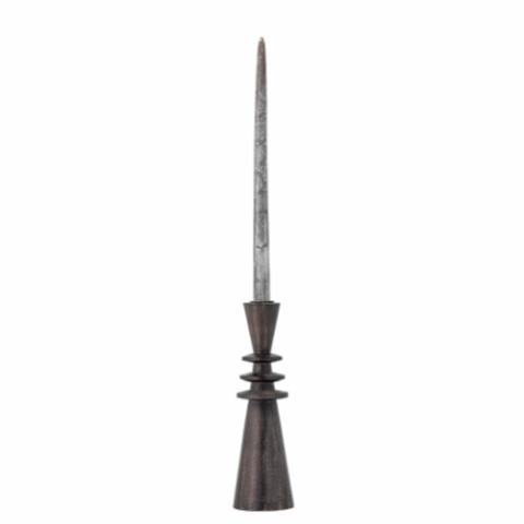 Armel Candle Holder, Black, Mango