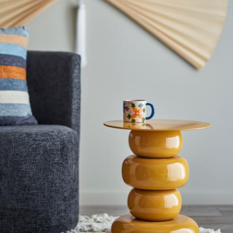 Olonne Table d'appoint, Jaune, Métal