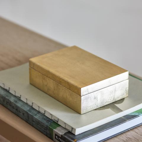 Nenon Boîte avec couvercle, Or, FSC®100%, MDF