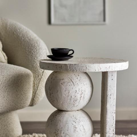 Tally Table d'appoint, Blanc, Résine