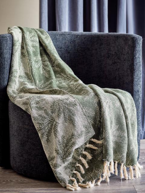 Gabriela Throw, Green, Recycled Cotton