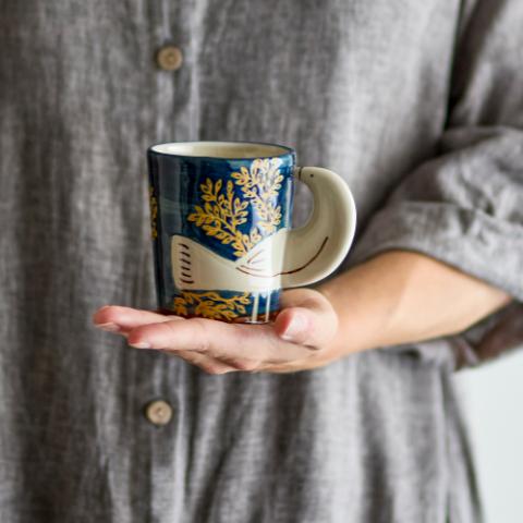 Hezha Cup, Blue, Stoneware