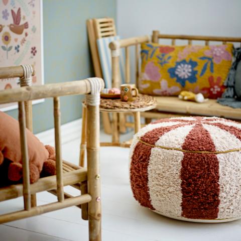 Charoline Pouf, Marron, Coton