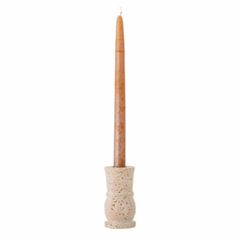Ilise Candle Holder, Nature, Travertine