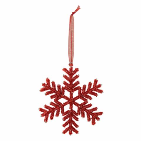 Elouise Ornament, Red, Metal