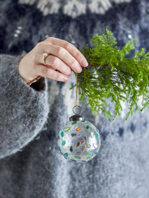 Ellina Ornament, Clear, Recycled Glass