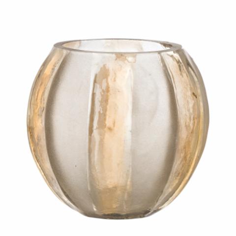 Felisia Teelichthalter, Gold, Recyceltes Glas
