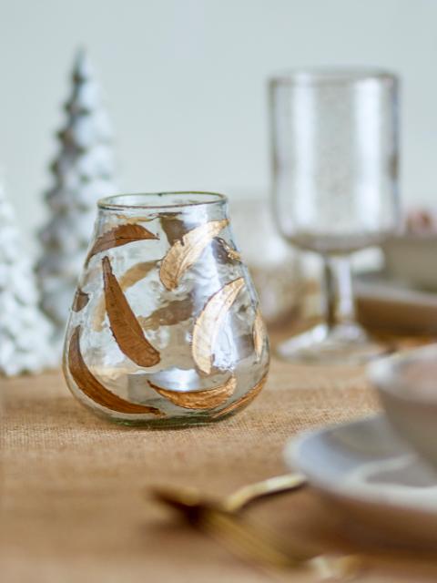 Fidelia Teelichthalter, Gold, Recyceltes Glas