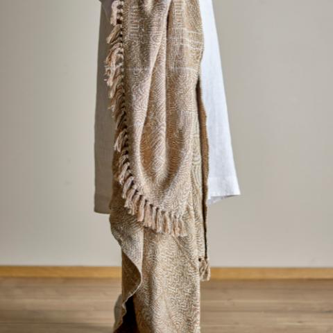 Bresso Plaid, Marron, Coton recyclé