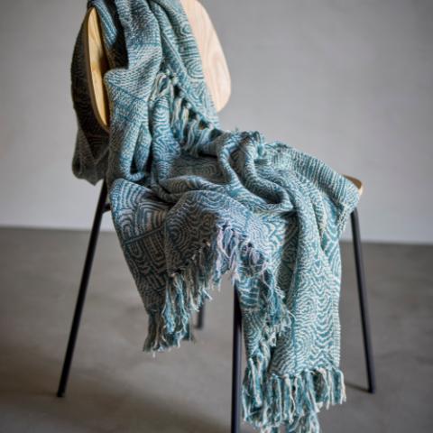 Bresso Throw, Blue, Recycled Cotton