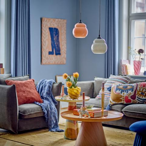 Udine Decke, Blue, Recycelte Baumwolle