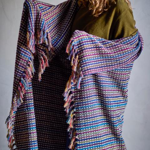 Lazzario Plaid, Multifarvet, Genanvendt Bomuld