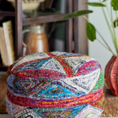 Torano Pouf, Multi, Cotton