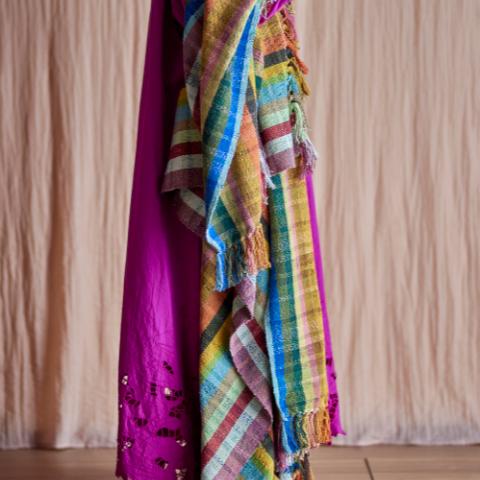 Elmy Plaid, Multicolore, Coton recyclé