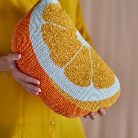 Navelina Cushion, Yellow, Cotton