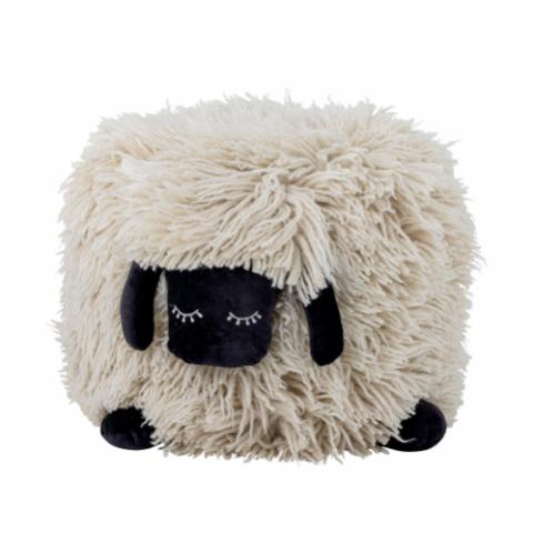 Dolly Pouf, White, Wool