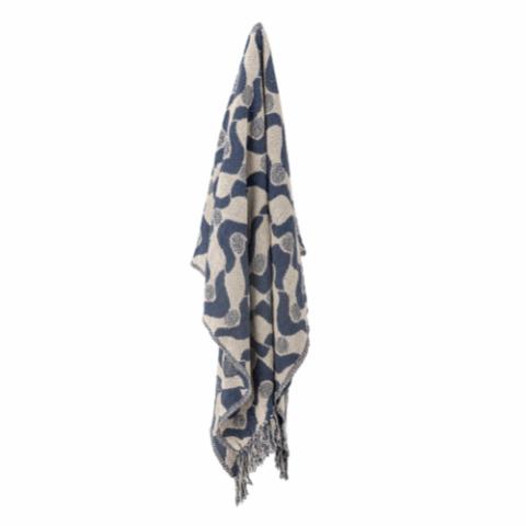 Santena Throw, Blue, Recycled Cotton
