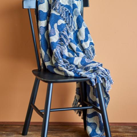 Santena Plaid, Bleu, Coton recyclé