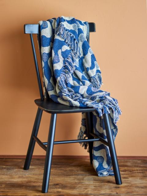 Santena Plaid, Bleu, Coton recyclé