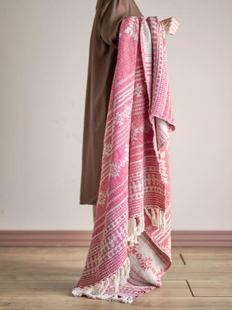 Oia Decke, Rot, Recycelte Baumwolle