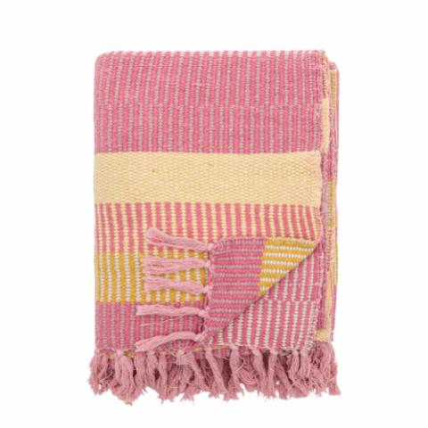 Isnel Plaid, Rose, Coton recyclé