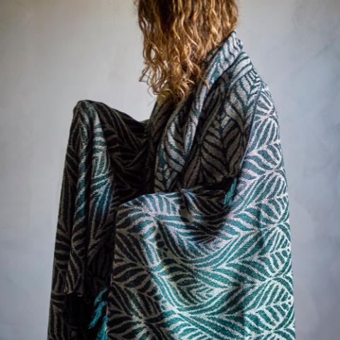 Ugento Throw, Green, Recycled Cotton