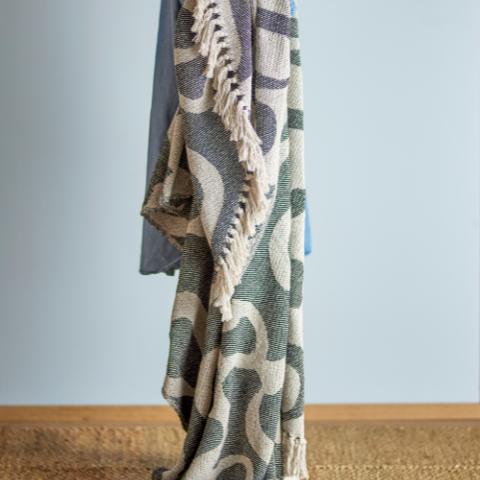 Salobre Plaid, Noir, Coton recyclé