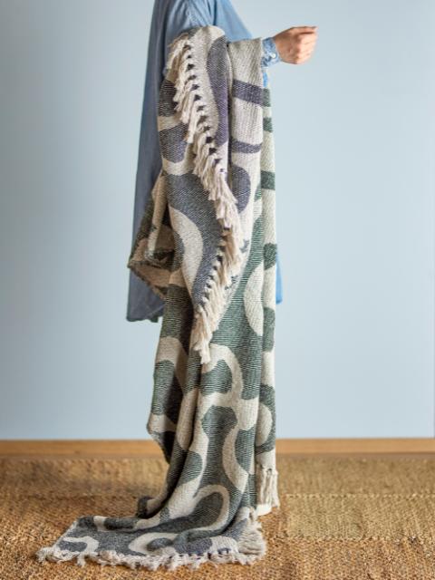 Salobre Throw, Black, Recycled Cotton
