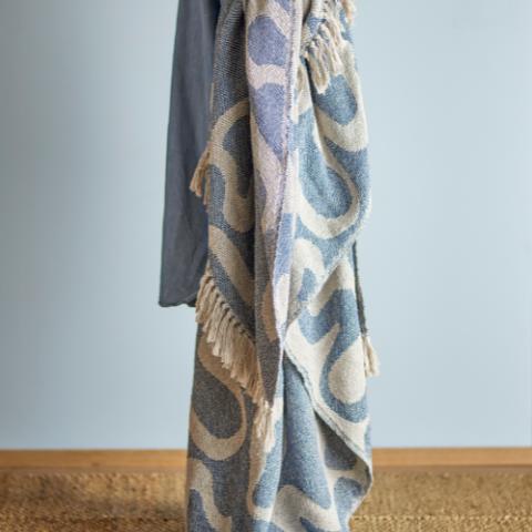 Salobre Throw, Blue, Recycled Cotton