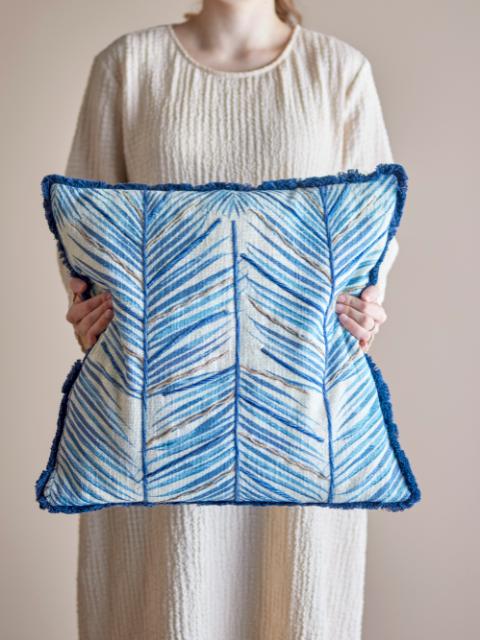 Laval Cushion, Blue, Cotton