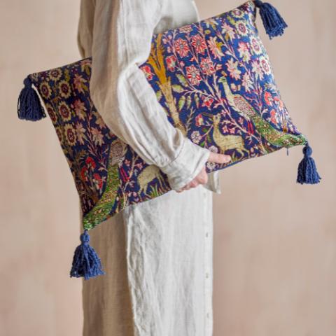 Adya Cushion, Blue, Viscose