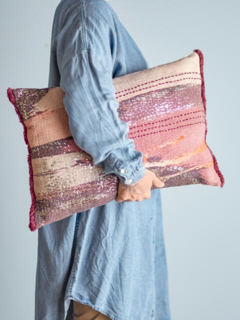 Bri Cushion, Brown, Cotton