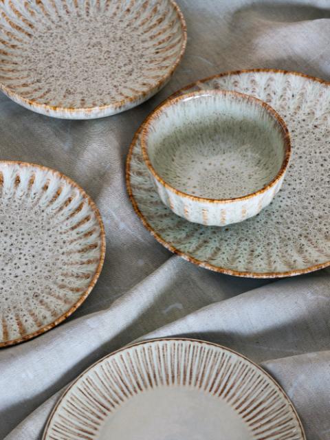 Fleur Assiette, Nature, Grès