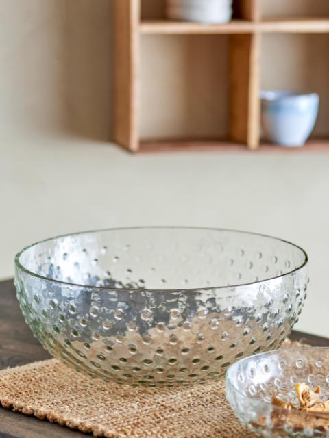 Justina Bowl, Clear, Recycled Glass