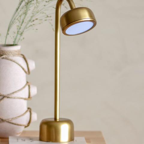 Nico Tragbare Lamp, Wiederaufladbar, Brass, Metall