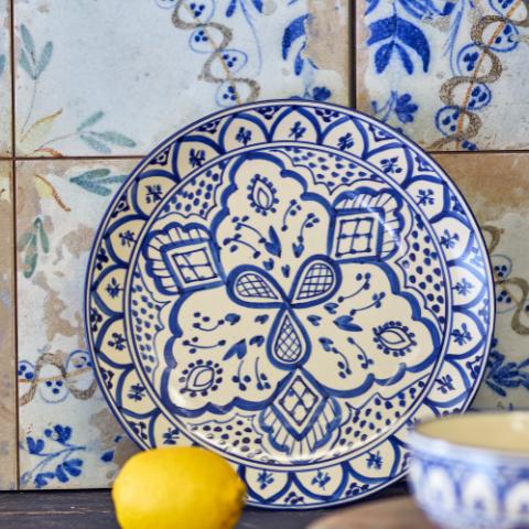 Karlie Plate, Blue, Stoneware