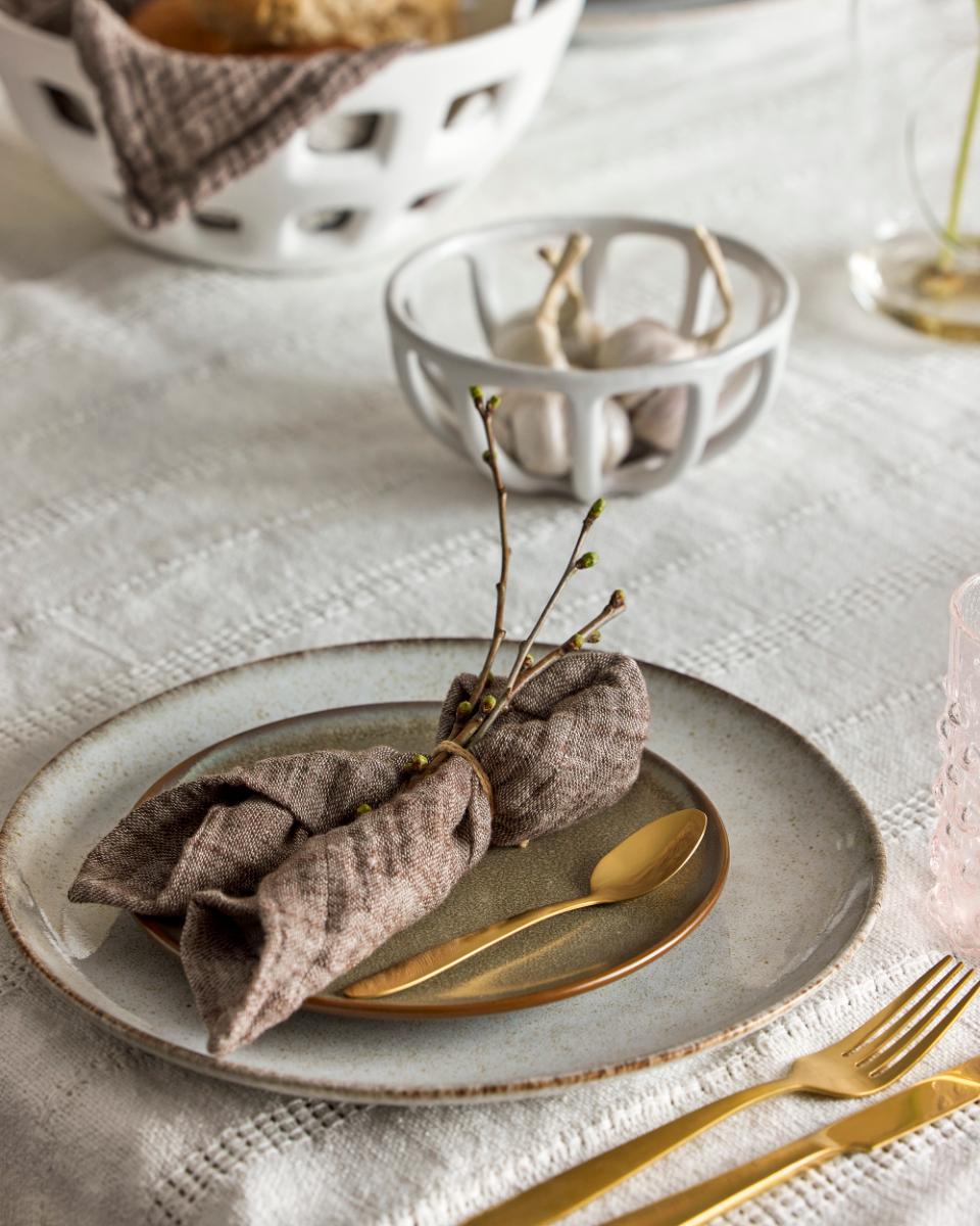 Sandrine Geschirrset, Beige, Steingut