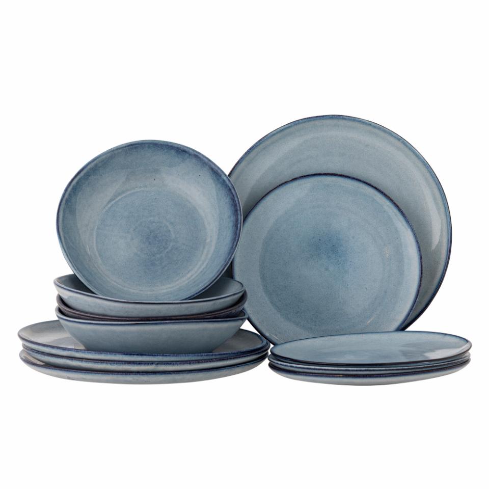 Sandrine Geschirrset, Blau, Steingut