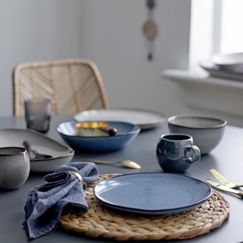 Sandrine Ensemble de Vaiselle, Bleu, Grès