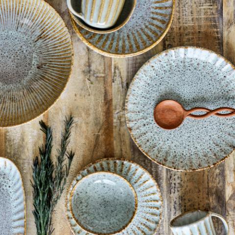 Fleur Assiette, Nature, Grès