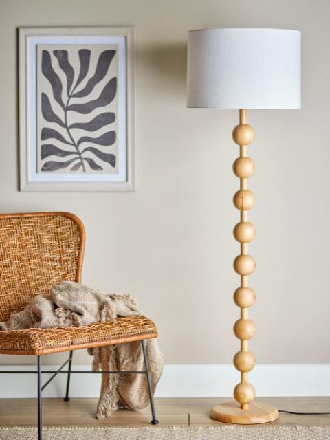 Giacoma Floor Lamp, Nature, Rubberwood