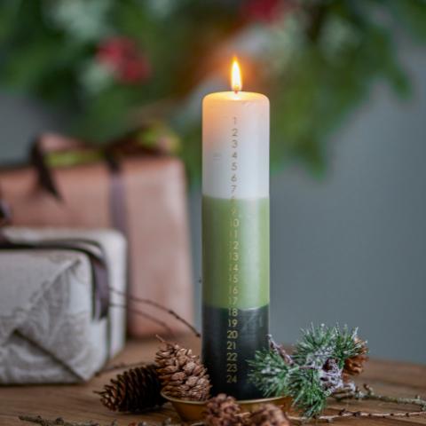 Dip Dye Candle, Green, Paraffin