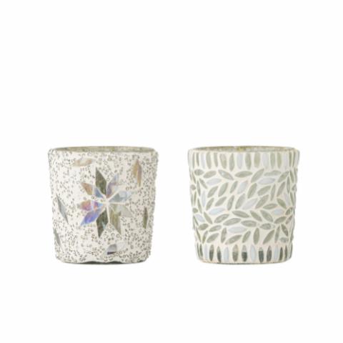 Myr Votive, White, Glass
