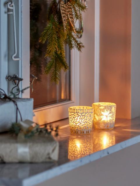 Myr Votive, White, Glass