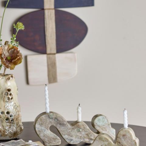 Liabella Kerzenhalter, Grau, Marmor