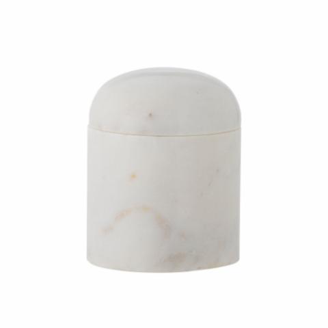 Lira Jar w/Lid, White, Marble